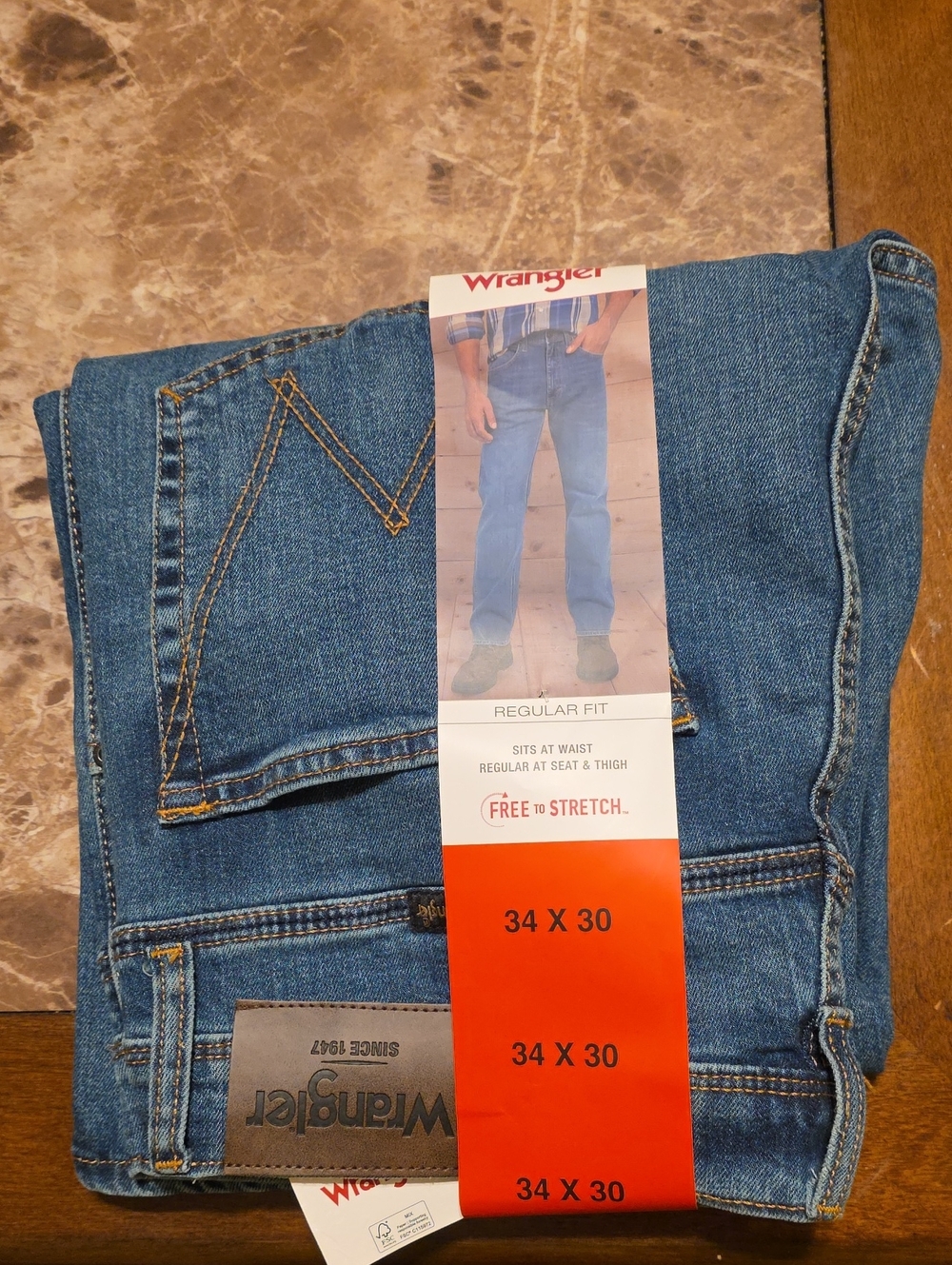 Wrangler Men’s Relaxed Fit Blue Denim Jeans
